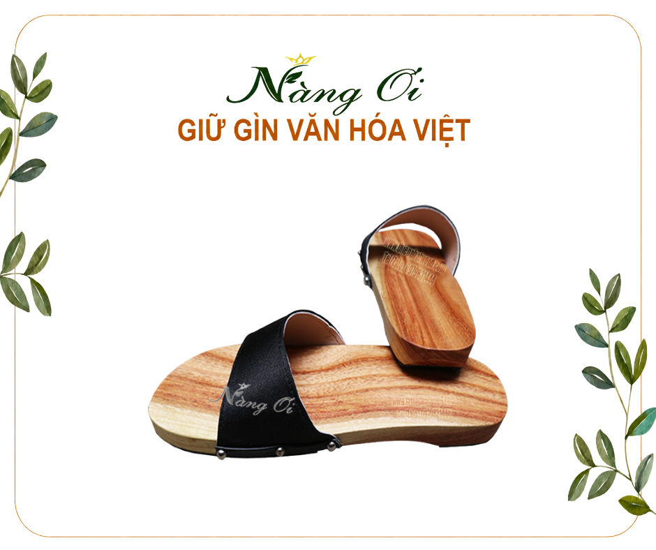 guốc gỗ Việt Nam cao 3cm làm từ gỗ tự nhiên an toàn